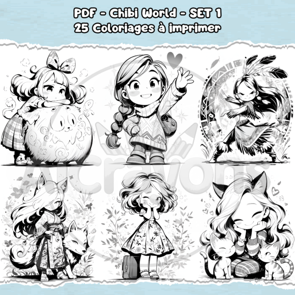PDF à imprimer - Chibi World - SET 1 – Image 3