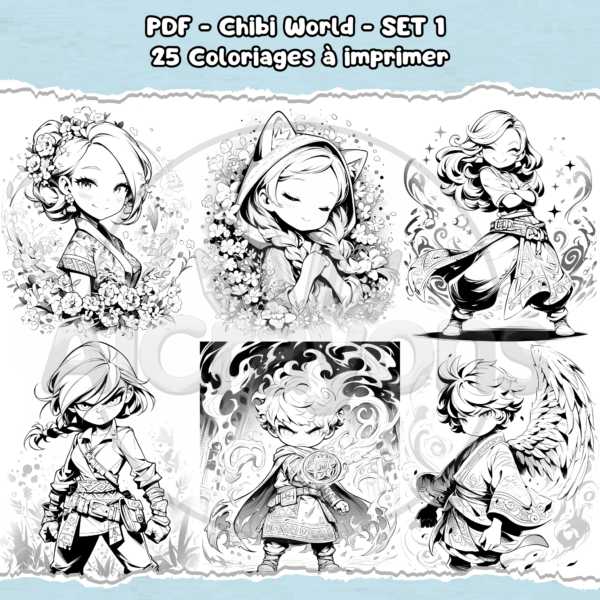 PDF à imprimer - Chibi World - SET 1 – Image 2