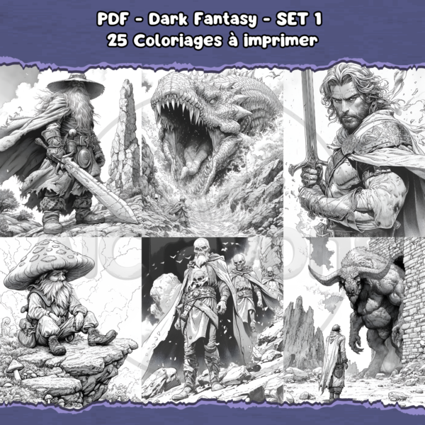 PDF à imprimer - Dark Fantasy - SET 1 – Image 3