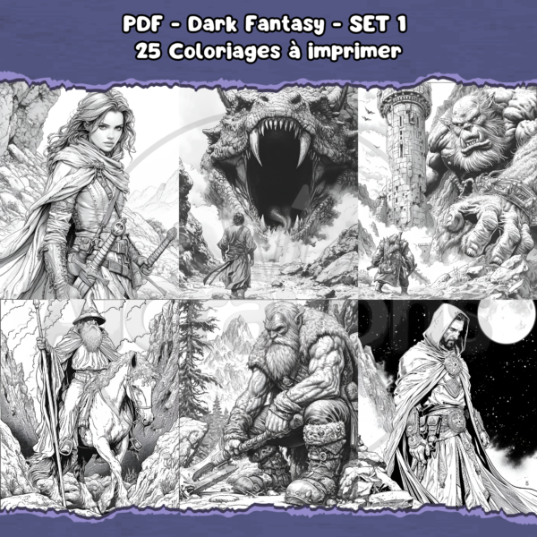 PDF à imprimer - Dark Fantasy - SET 1 – Image 2