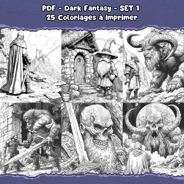 PDF à imprimer - Dark Fantasy - SET 1 – Image 4