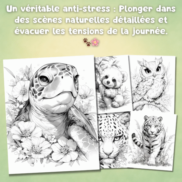 Livre de Coloriage - Animals & Flowers Coloring – Image 5