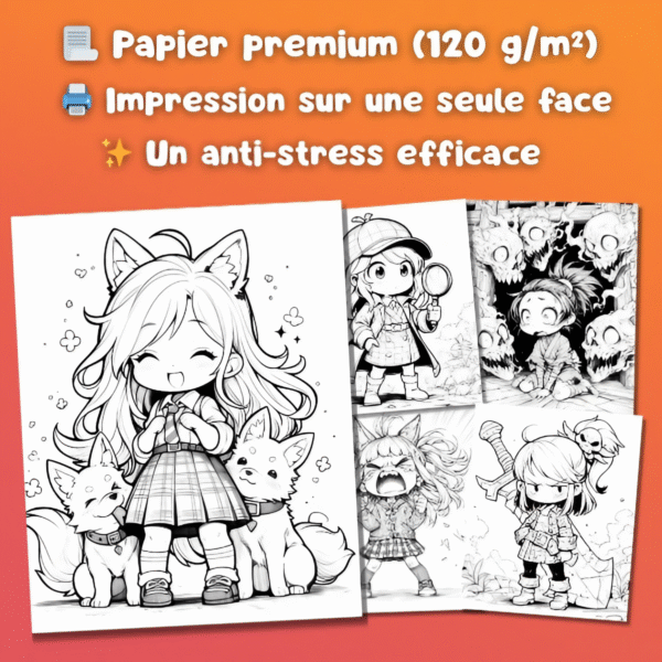 Livre de Coloriage - Chibi Girls Coloring – Image 4