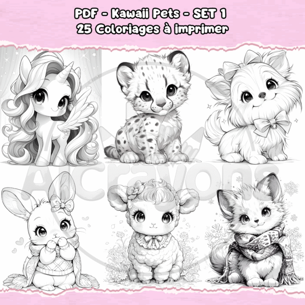 PDF à imprimer - Kawaii Pets - SET 1 – Image 4