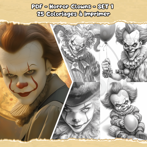 PDF à imprimer – Horror Clowns – SET 1