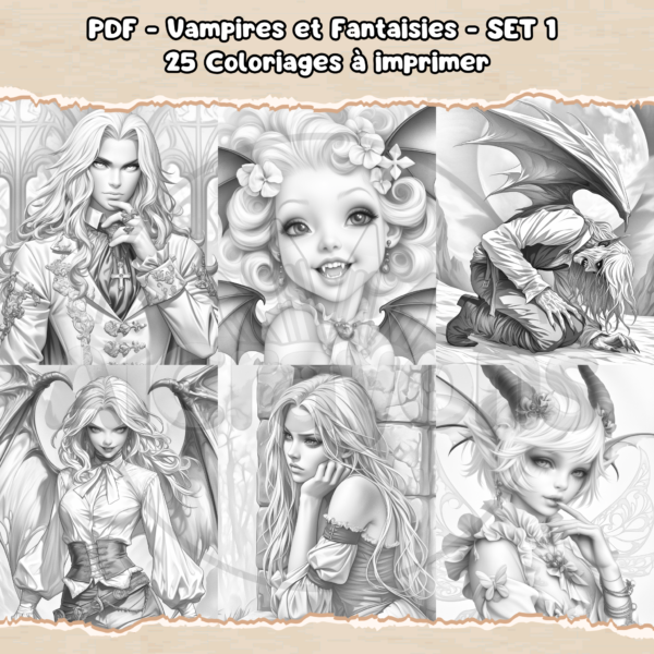 PDF à imprimer – Vampires et Fantaisies – SET 1 – Image 3