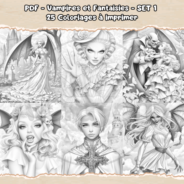 PDF à imprimer – Vampires et Fantaisies – SET 1 – Image 4