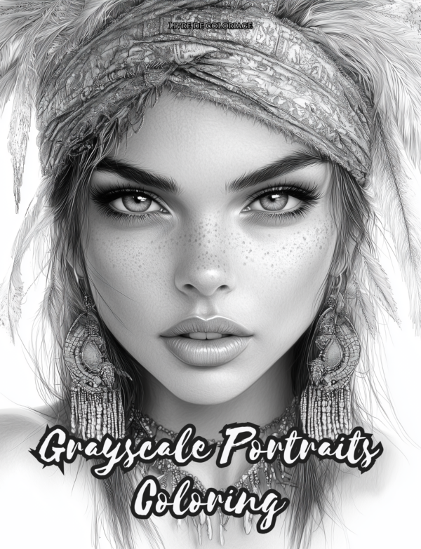 Carnet à Spirale - Grayscale Portraits Coloring