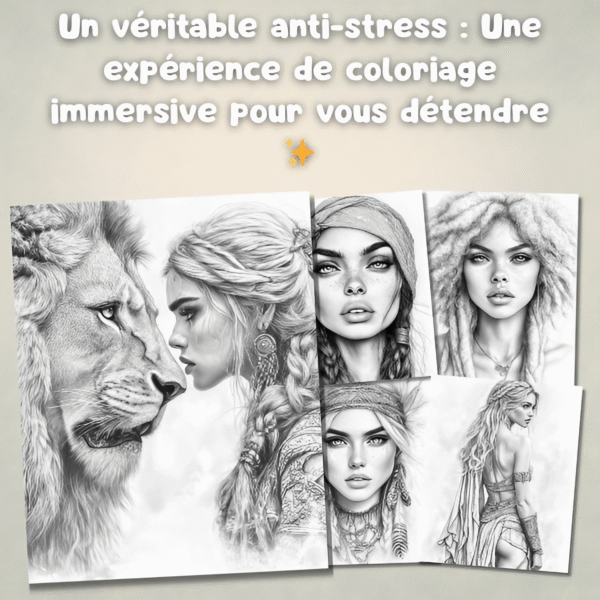 Carnet à Spirale - Grayscale Portraits Coloring – Image 5