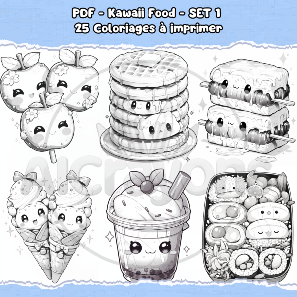PDF à imprimer – Kawaii Food – SET 1 – Image 3