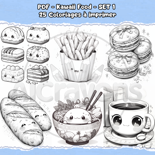 PDF à imprimer – Kawaii Food – SET 1 – Image 4