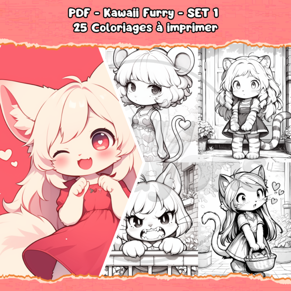 PDF à imprimer – Kawaii Furry – SET 1