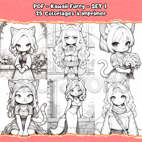 PDF à imprimer – Kawaii Furry – SET 1 – Image 4