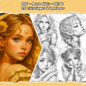 PDF à imprimer – Moon Girls – SET 1