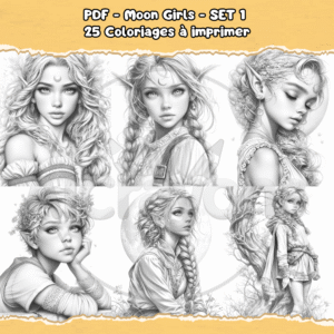 PDF à imprimer – Moon Girls – SET 1
