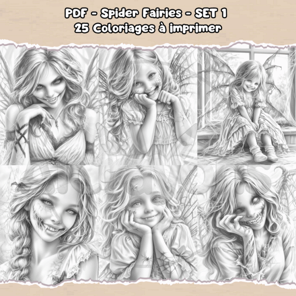 PDF à imprimer – Spider Fairies – SET 1 – Image 2