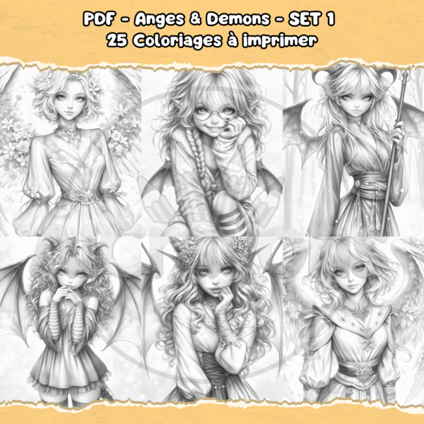 PDF à imprimer – Anges & Demons – SET 1 – Image 4