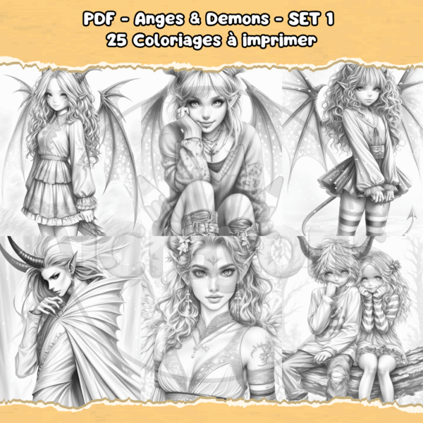 PDF à imprimer – Anges & Demons – SET 1 – Image 3