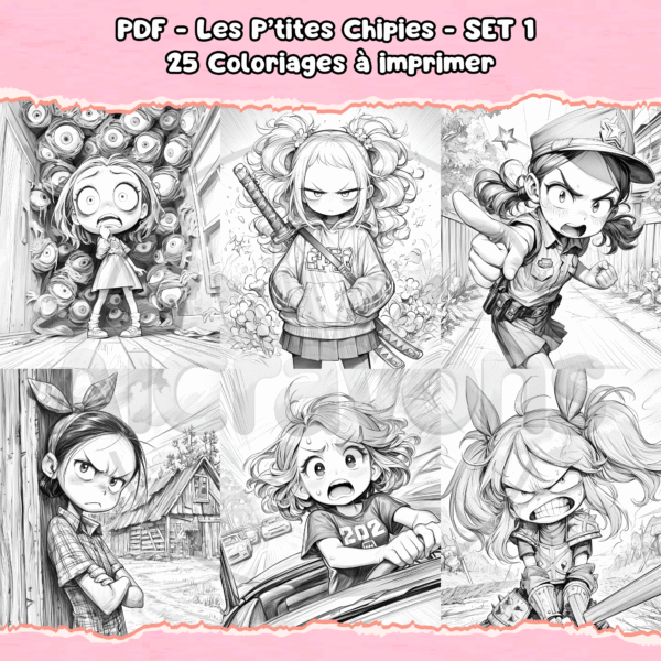 PDF à imprimer – Les P'tites Chipies – SET 1 – Image 2