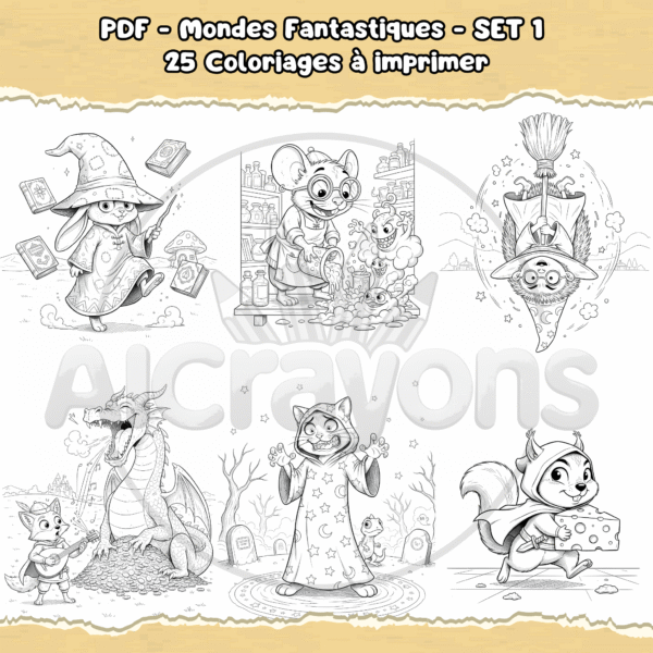 PDF à imprimer – Mondes Fantastiques – SET 1 – Image 2