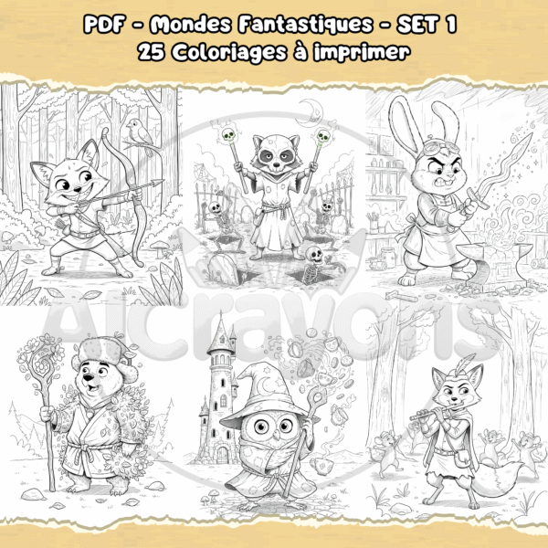 PDF à imprimer – Mondes Fantastiques – SET 1 – Image 3