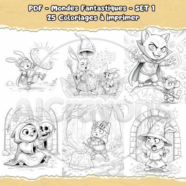 PDF à imprimer – Mondes Fantastiques – SET 1 – Image 4