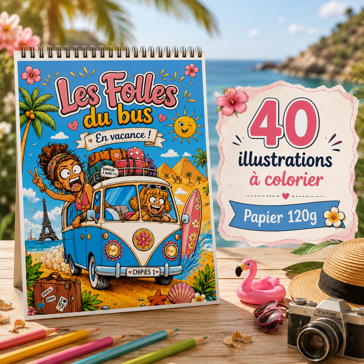 Carnet à spirale – Les Folles du bus en vacance – Image 2