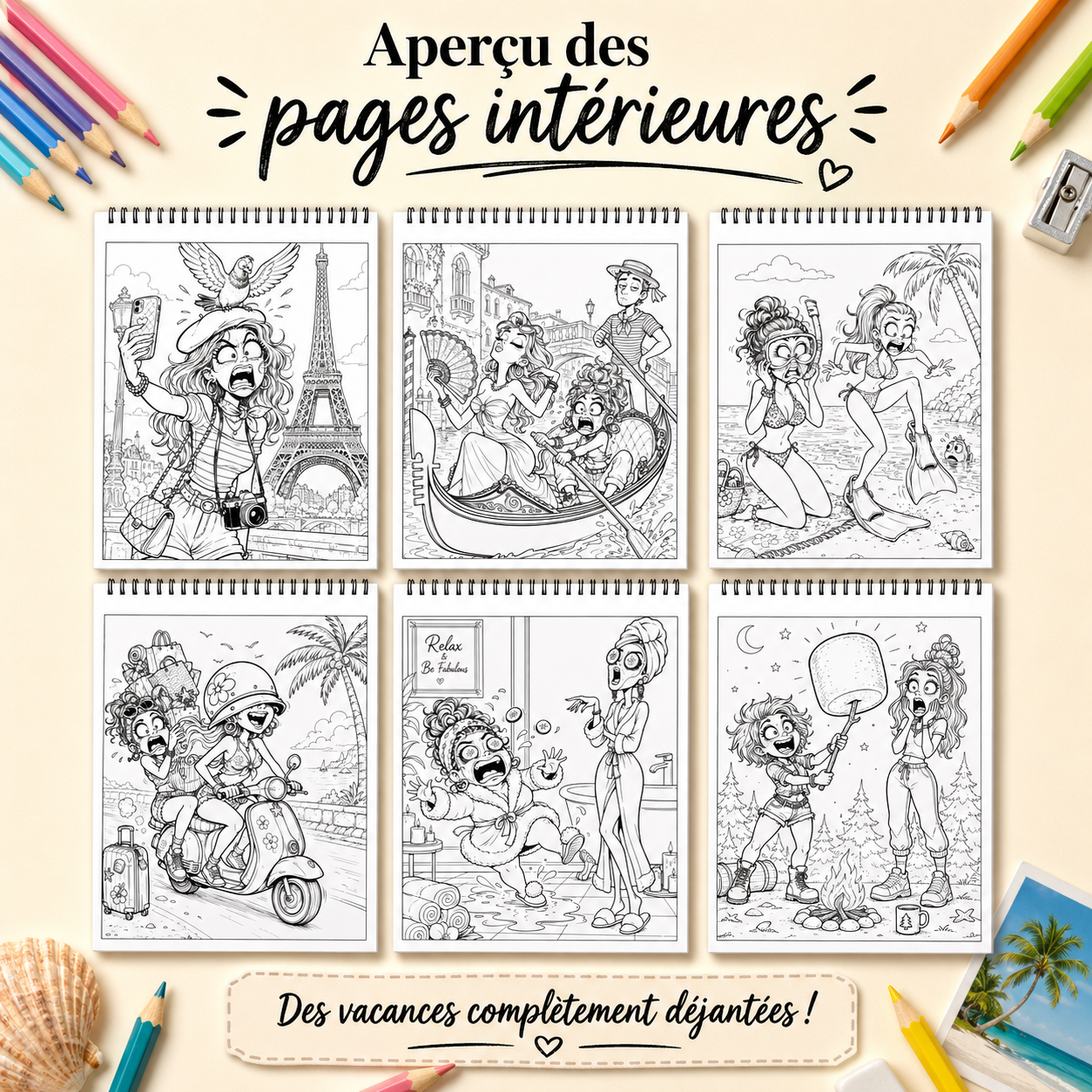 Carnet à spirale – Les Folles du bus en vacance – Image 3